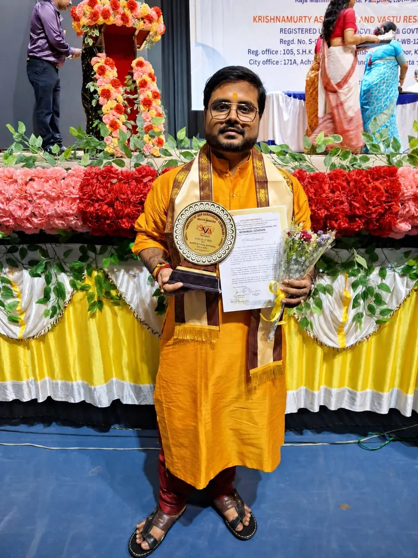 With award at KP Astrology & Vastu Research Society