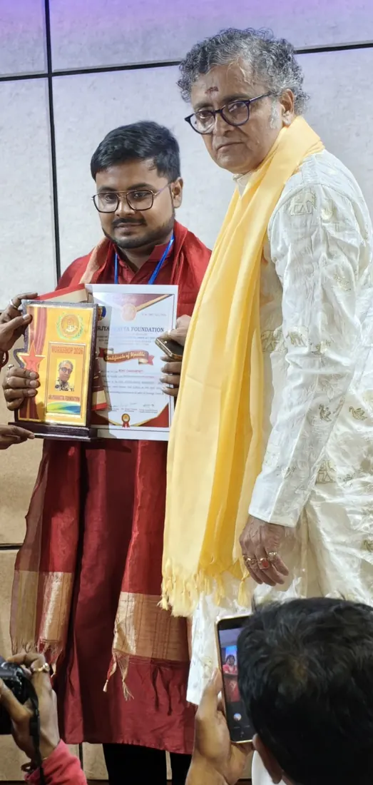Holding award and certificate